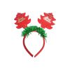 Christmas Bow Headband for Dogs Red and Gold Deer Horn Snowflakes Christmas Hat Costume Dress Up Accessories for Pet for Cosplay and Makeup  12 pcs