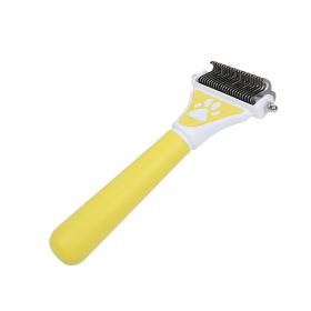 Dog Brush Pet Hair Remover Double Sided Open Knot Comb Dog Dematting Tool Deshedding Dog Brush - Double-Sided Pet Hair Remover For Cats & Dogs - (Color: Yellow)