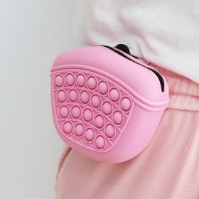 Bag Silicone Feed Dogs Treat Pouch Pet Training Bag Bundle Pocket Waist Pack Pet Portable Dog Training Waist Bag Treat Snack Bait Dogs Soft Washa (Color: Pink)