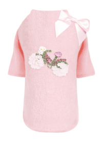 Bicycle Dog Sweater (Color: Baby Pink, size: XXS)