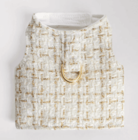 Chantel Tweed Dog Harness (Color: Cream, size: LG)