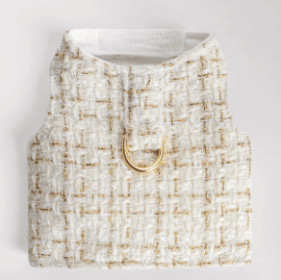 Chantel Tweed Dog Harness (Color: Cream, size: MD)