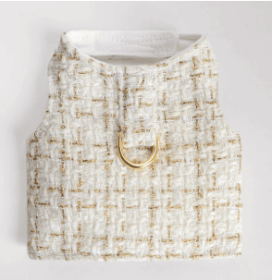 Chantel Tweed Dog Harness (Color: Cream, size: SM)