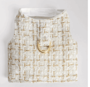 Chantel Tweed Dog Harness (Color: Cream, size: XS)