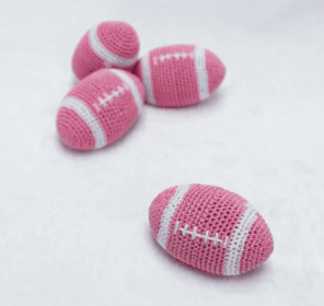 Crochet Football Dog Toy (Color: Pink)