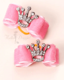 Crystal Crown Bow (Color: Pink)