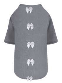 Dainty Bow Sweater (Color: Pewter, size: XXS)