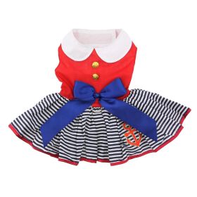 Sailor Girl Dress with Matching Leash (size: X-Small)